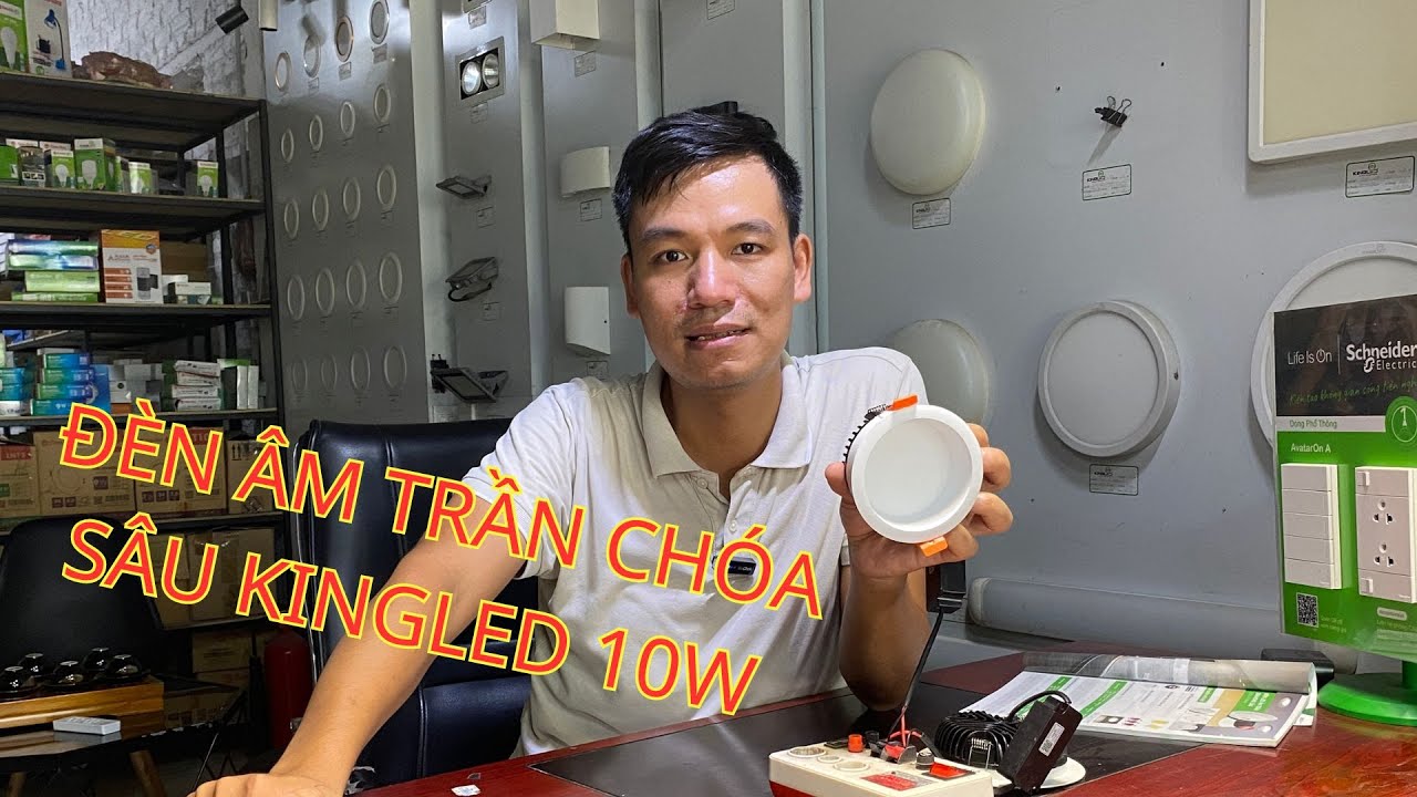 Đ&egrave;n LED &acirc;m trần KingLED Diamond 10W ch&oacute;a s&acirc;u lỗ kho&eacute;t 90mm chống ch&oacute;i