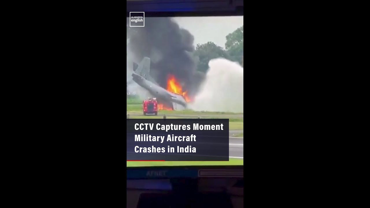 CCTV Captures Moment Military Aircraft Crashes in India