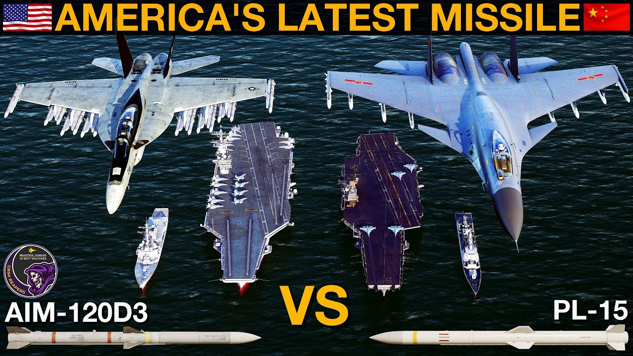 Новая американская ракета AIM-120D3 против китайской PL-15 (Naval Battle 94) | DCS