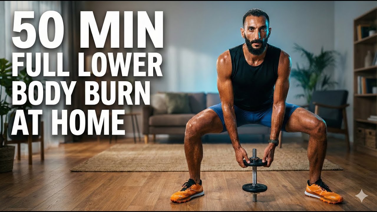 50 Min Full Lower Body BURN at Home | Legs, Glutes & Calves Workout