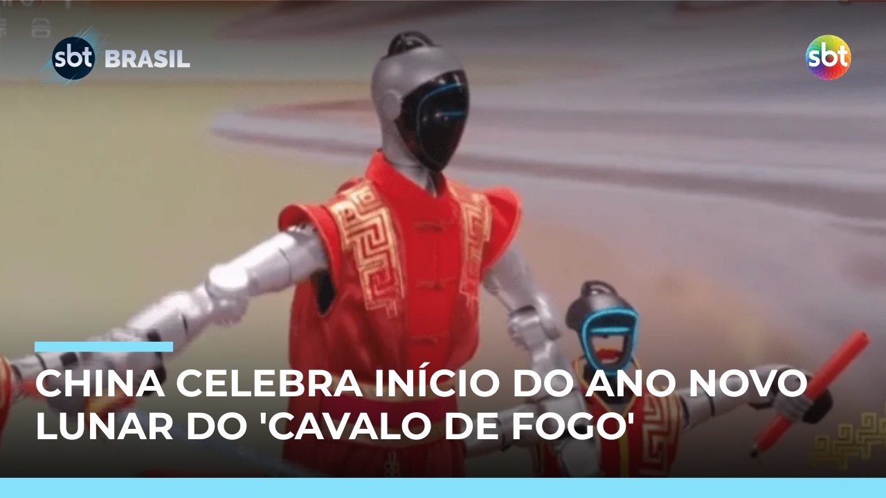 Ano Novo Lunar do 'Cavalo de Fogo' começa com show de robôs e kung fu na China | #SBTBrasil