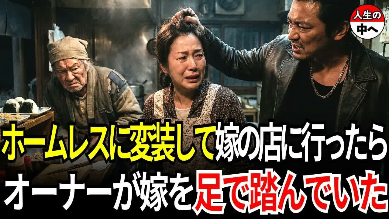 嫁を試すためにホームレスに変装して嫁の店に行ったところ、悪徳オーナーをぶっ潰した70歳のおじいさん