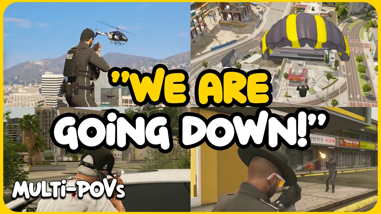 CG Fights PD in Little Seoul After Sandy Heist Escape (Multi-POVs) | Prodigy RP | GTA RP