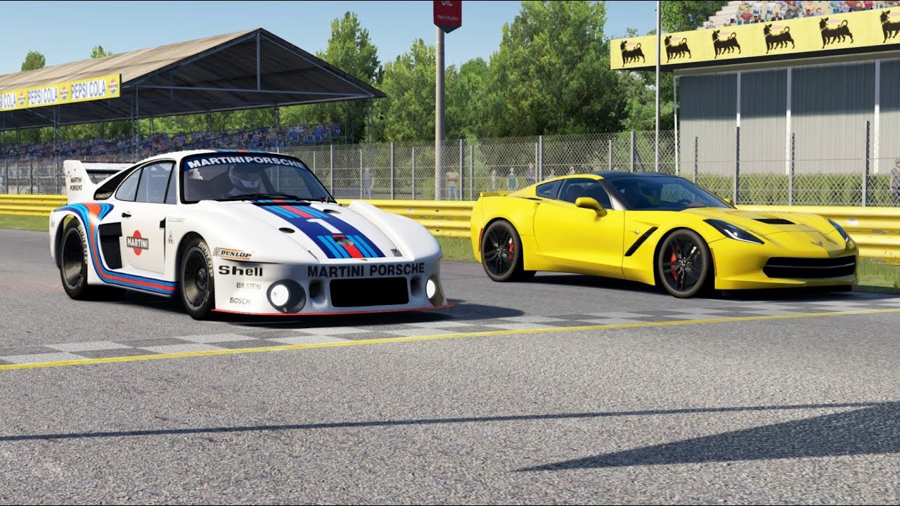 Porsche 935/77 Works 1977 vs Chevrolet Corvette C7 Stingray at Monza Full Course