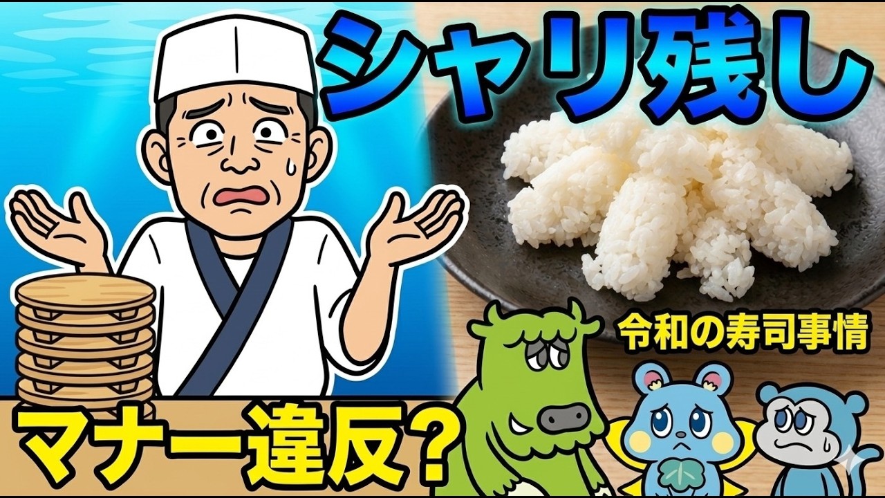 【炎上】寿司の「シャリ残し」はマナー違反？糖質制限vs食品ロスの結末と、大手チェーンの驚きの神対応【ほぼ1分で学ぶ フードロス】