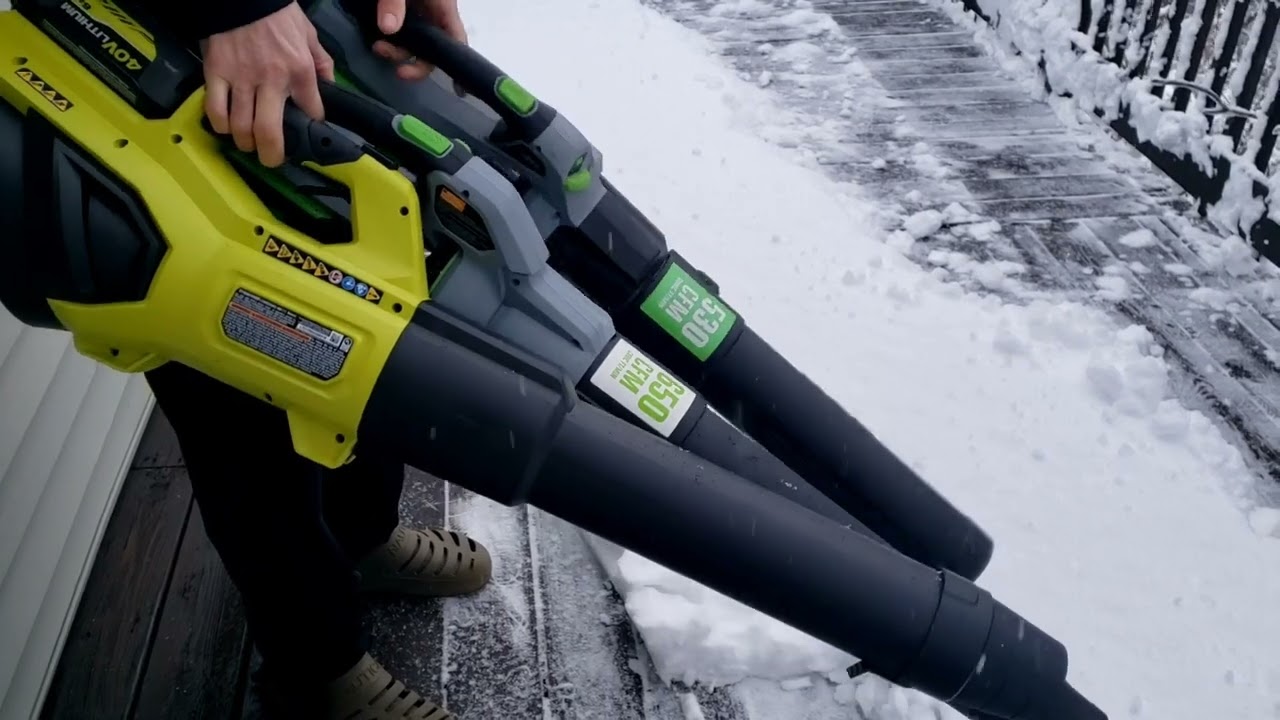 Воздуходувка EGO 56V 650CFM против Ryobi 40V 730CFM