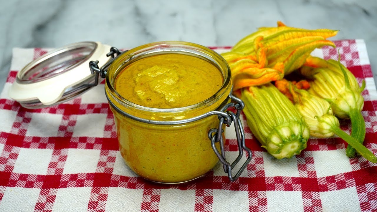 Pesto di Fiori di Zucca Ricetta Gustosa e Facile - Pumpkin Flower Cream Tasty and Easy Recipe