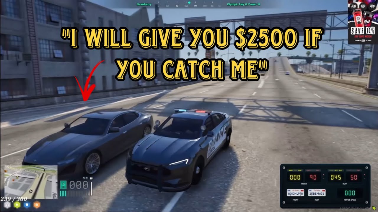 Mr. K Challenges Officer Leon to Catch Him for $2500 (Cop POV Chase) | NoPixel 4.0