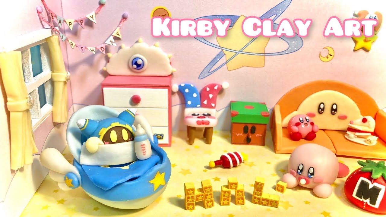 【粘土】カービィとマホロアのベビールーム作ってみた【ミニチュア】/ How to make a clay Kirby baby room