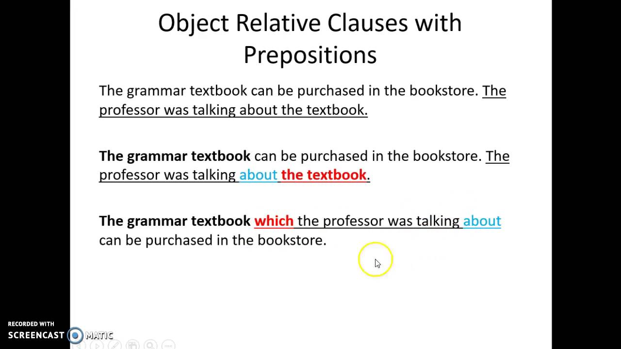 Object Relative Clauses with Prepositions
