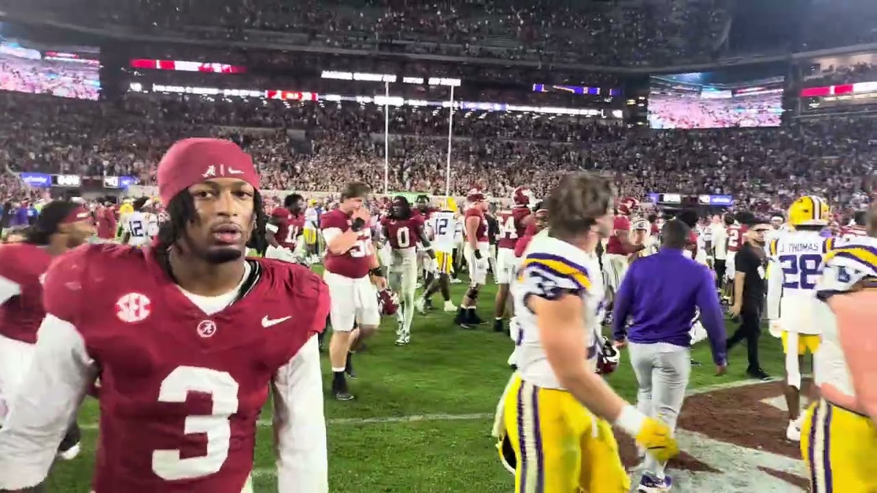 Alabama Football Walks off Saban Field after Defeating the LSU Tigers