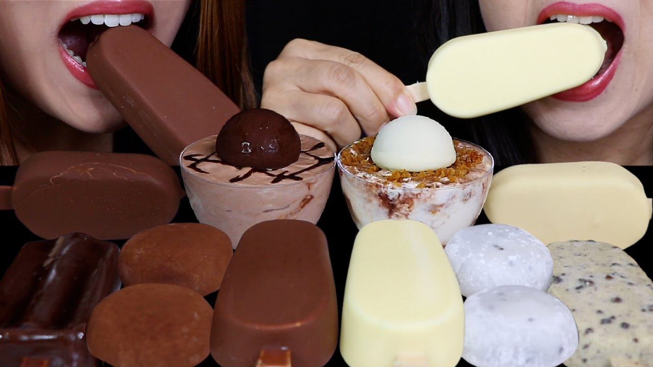 ASMR MILK VS WHITE CHOCOLATE DAIFUKU MOCHI, BIG ICE CREAM BARS, BON BON ICE CREAM, MOUSSE CAKE 먹방