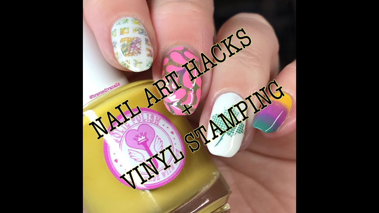 NAIL ART HACKS | Vinyl Stamping with Lina MYM3 + WhatsUpNails Clear Stamper | Nail Art Tutorial DIY