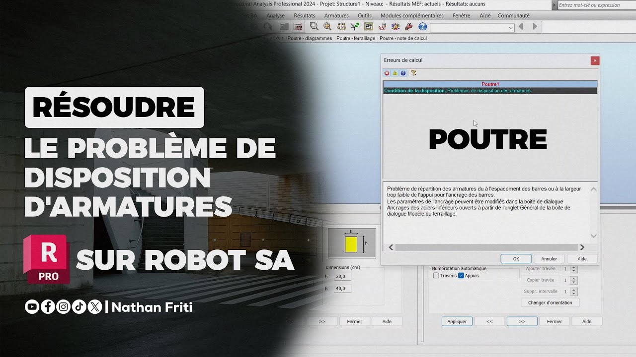 RÉSOUDRE LE PROBLÈME DE DISPOSITION D'ARMATURES - POUTRE | NF BYGG #btp #robot #viralvideo