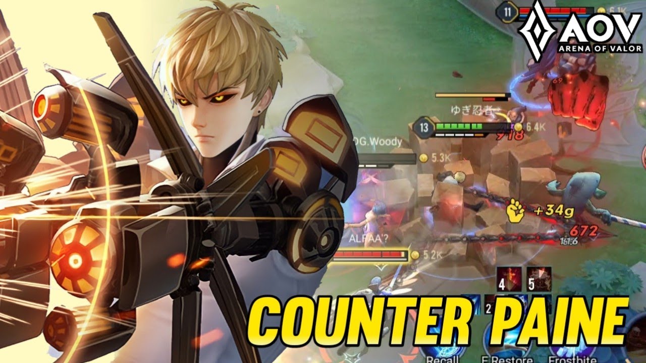AOV : ERROL/GENOS GAMEPLAY | COUNTER PAINE - ARENA OF VALOR