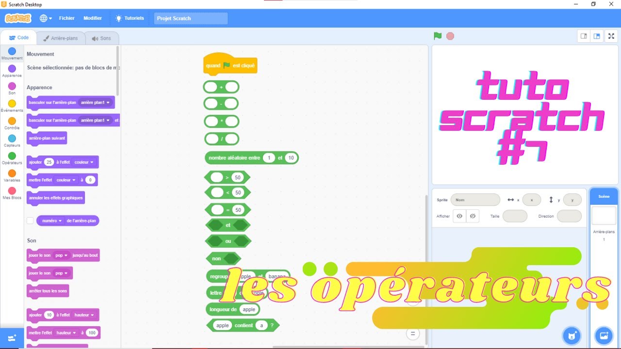 Tuto Scratch   Les Opérateurs #7
