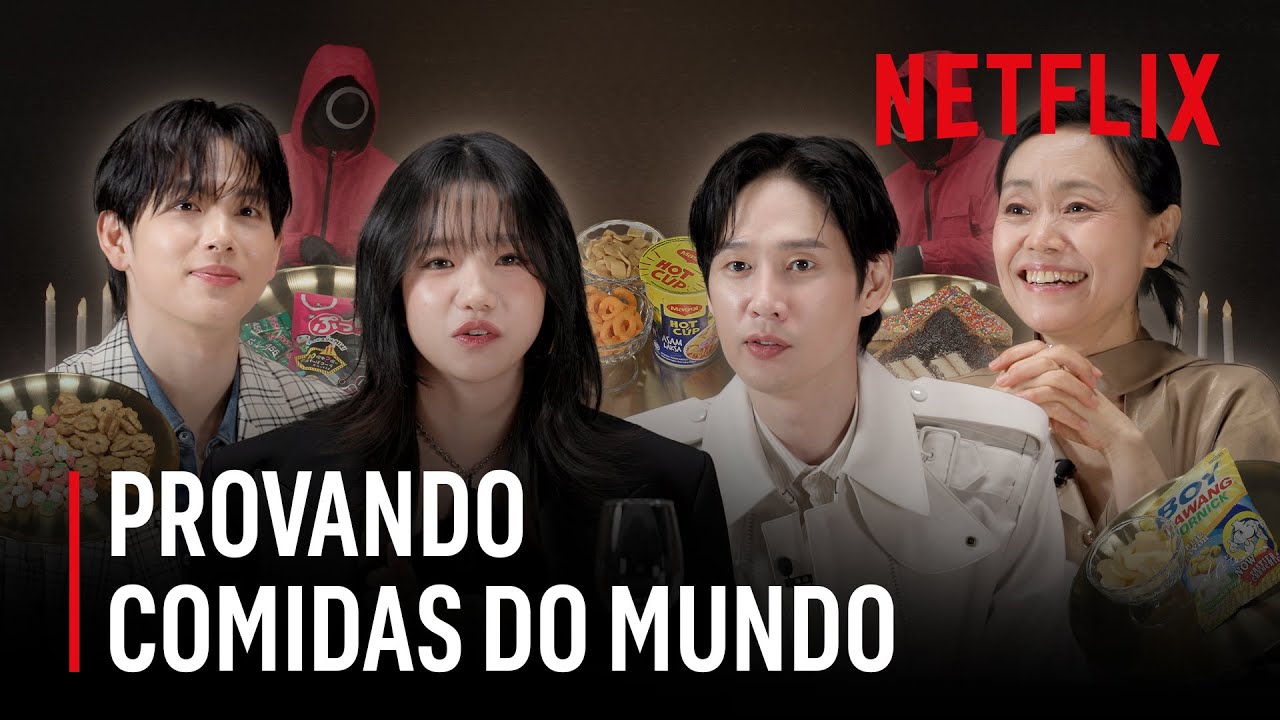 Elenco de Round 6 experimenta comidas do mundo todo | Round 6 | Netflix Brasil