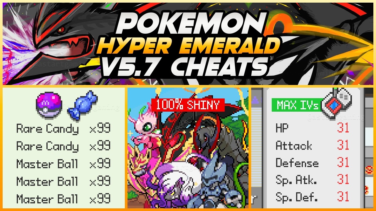 Читы для Pokemon Hyper Emerald v5.7 | Чит на редкие конфеты | Чит на неограниченный опыт | Чит на...