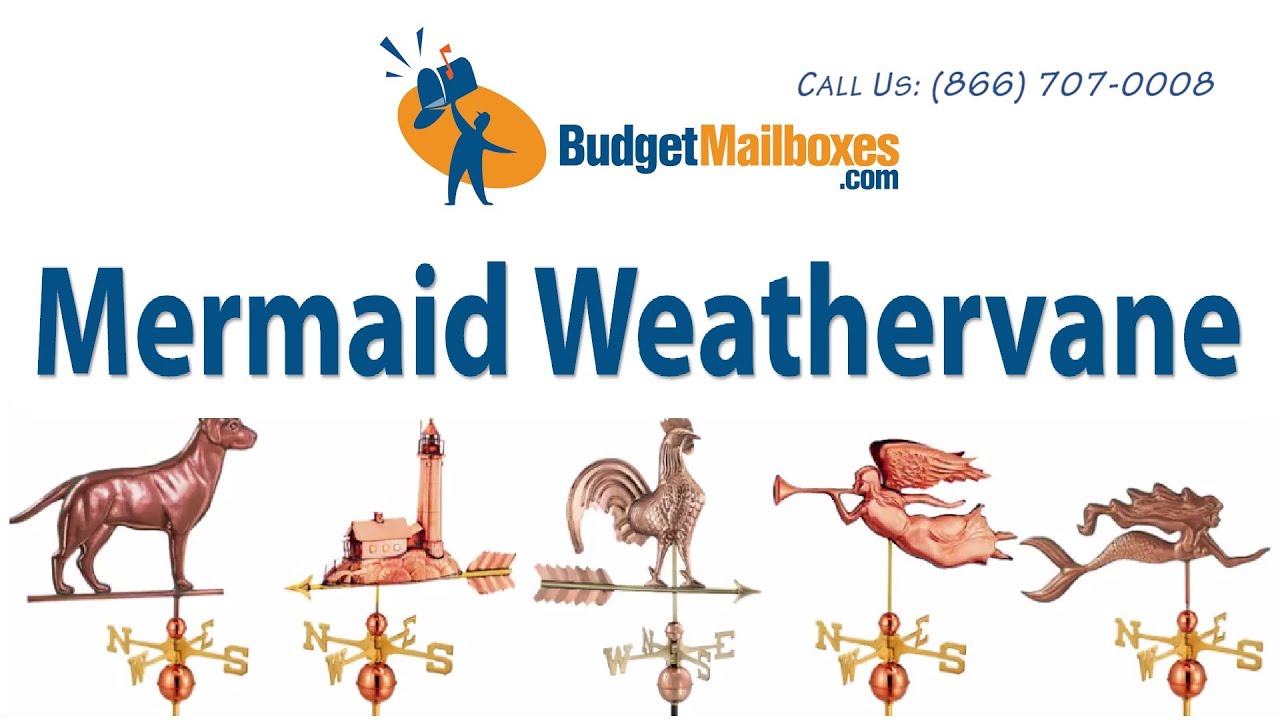 BudgetMailboxes.com | Good Directions 649P Mermaid Weathervane - Polished Copper