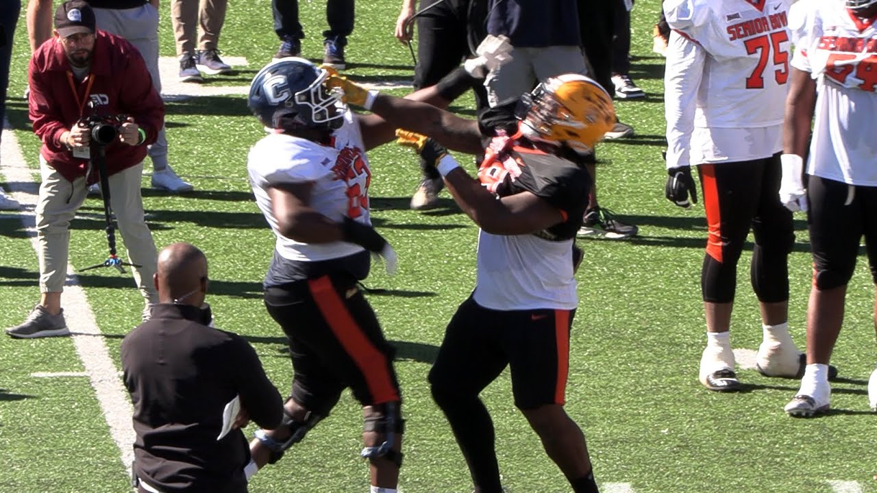 Senior Bowl Highlights OL/DL 1v1s American Day 2 - Things are Heating Up