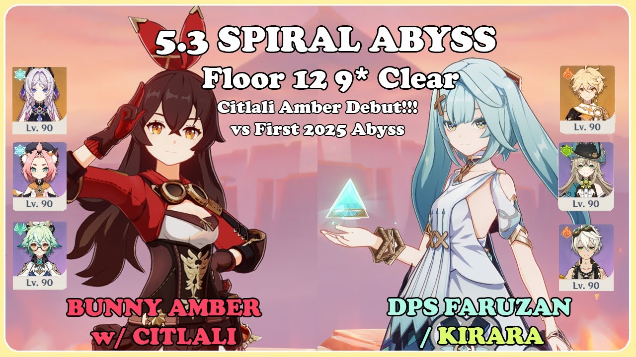 Bunny Amber w/ Citlali & Faruzan DPS | 5.3 Spiral Abyss 9* Clear | Genshin Impact