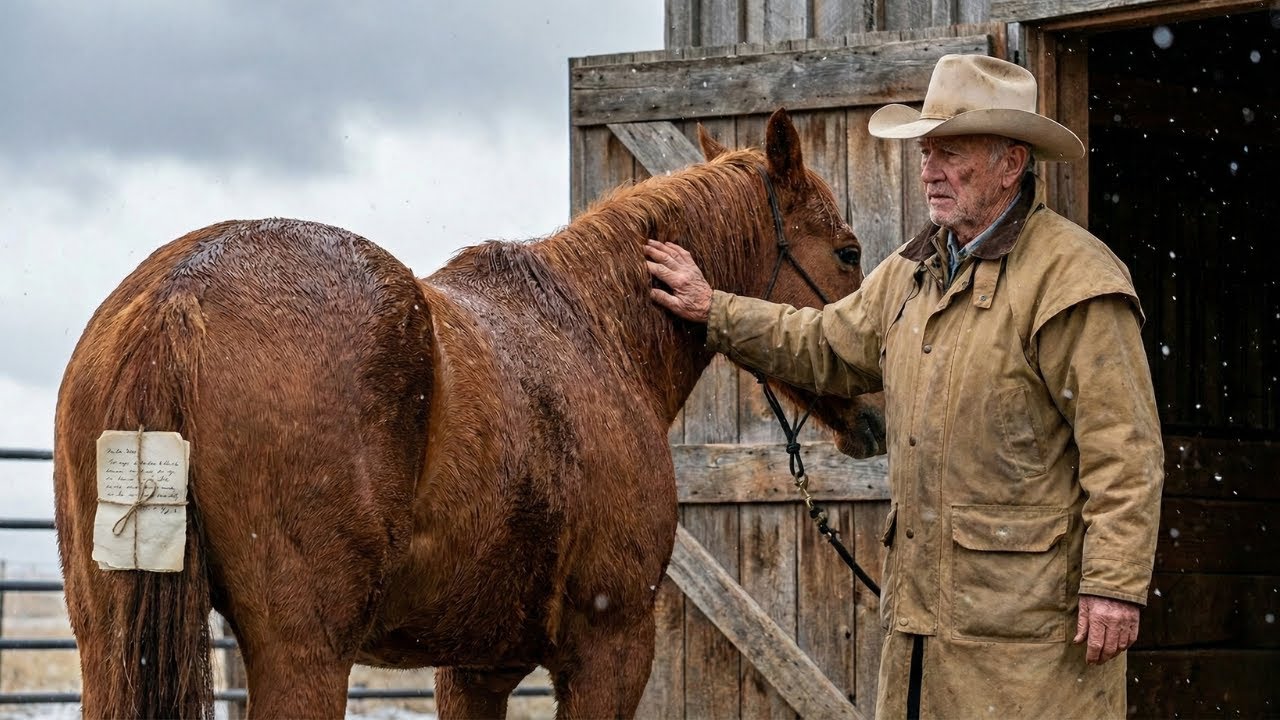 Rancher Finds Exhausted Horse in Storm... Then He Reads the Urgent Note Attached to The Tail