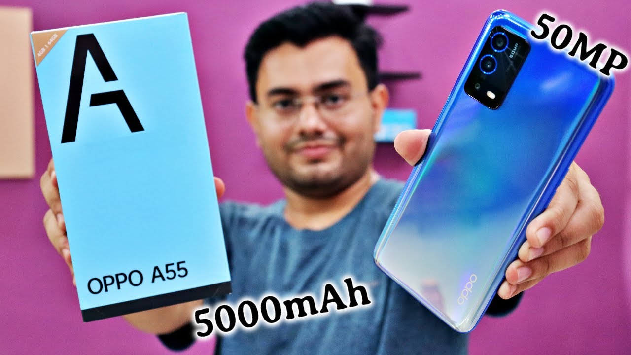 OPPO A55 Unboxing 🔥  50 MP 📸  5000mAh 🔋 18W Fast Charge⚡️ ग़ज़ब कैमरा