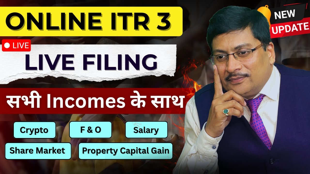 Crypto F&O Salary ITR 3 Filing Live | How to File Crypto ITR 3 | Online Filing ITR 3 2025-26 | ITR