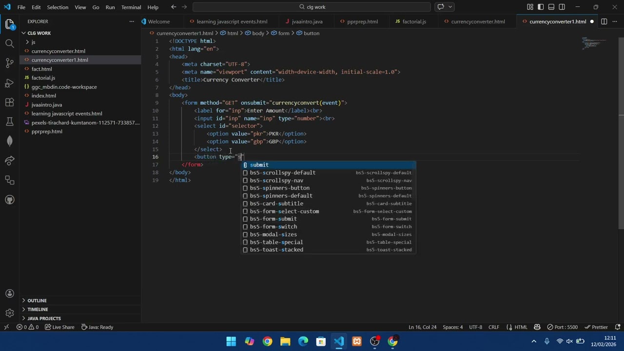 - Web Technologies | Spring 2025 BSCS (Currency Converter) | Lecture By Waiz Ahmed