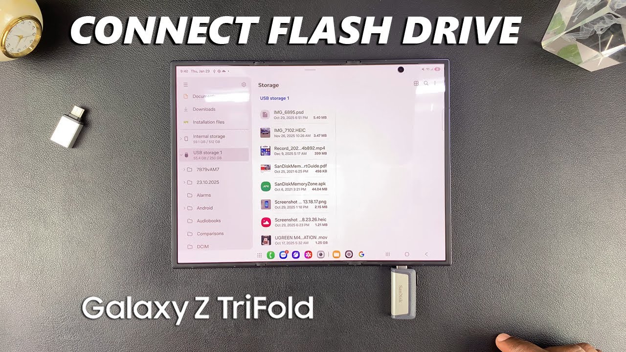 Как подключить USB-флешку к Samsung Galaxy Z TriFold
