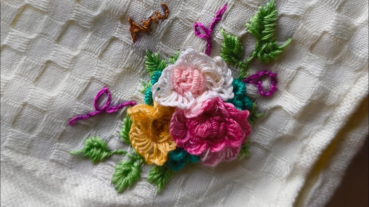 Easy and beautiful Embroidery 🪡 Design on handkerchief ||How to Embroidery on handkerchief 