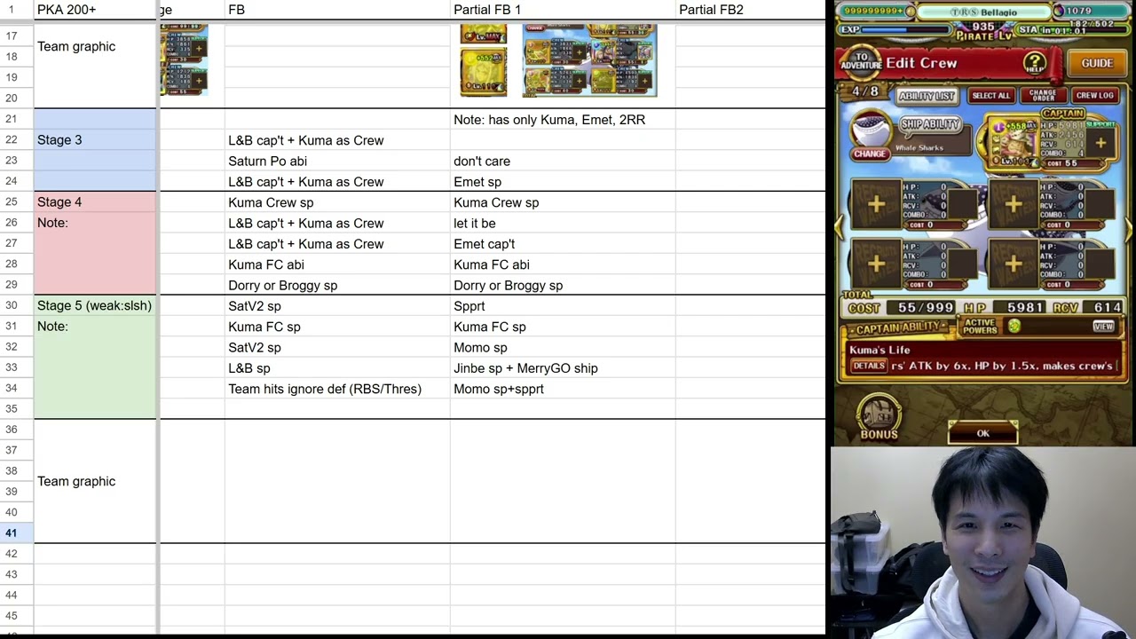 OPTC PKA Blueglass Doll Level 150+ No new units with L&B FC