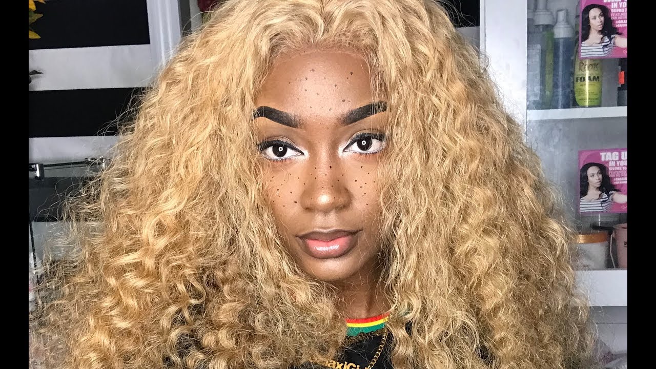 Honey Blonde Curly Frontal Wig! (Eayon Hair)