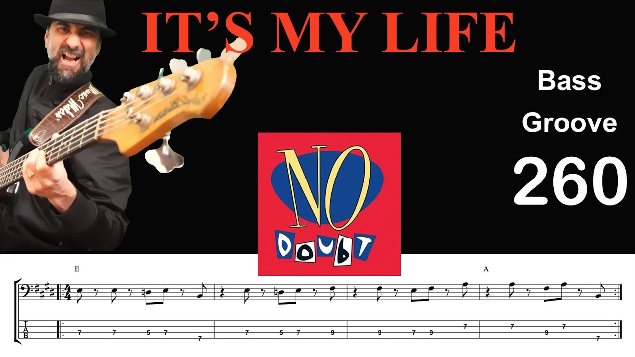 IT'S MY LIFE (No Doubt) How to Play Bass Groove Cover with Score & Tab Lesson