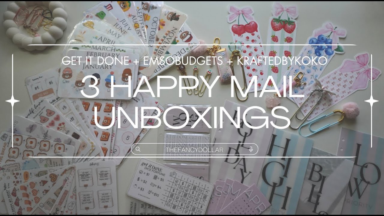 3 HAPPY MAIL UNBOXING from 3 SHOPS ♡