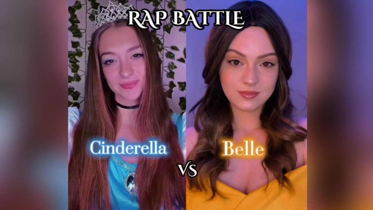 #pov Cinderella and Belle have a rap battle! (Collab: @CrazyCae ❤️) #shorts
