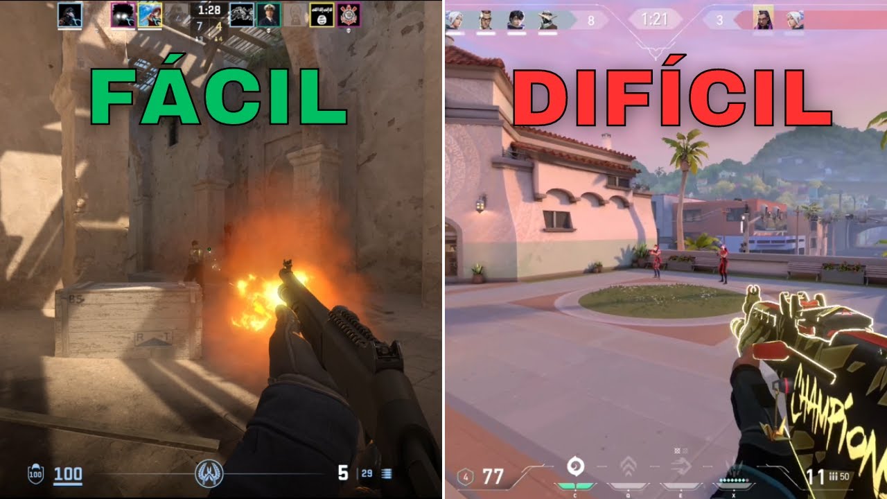 QUAL É MAIS DIFICIL, CS OU VALORANT??