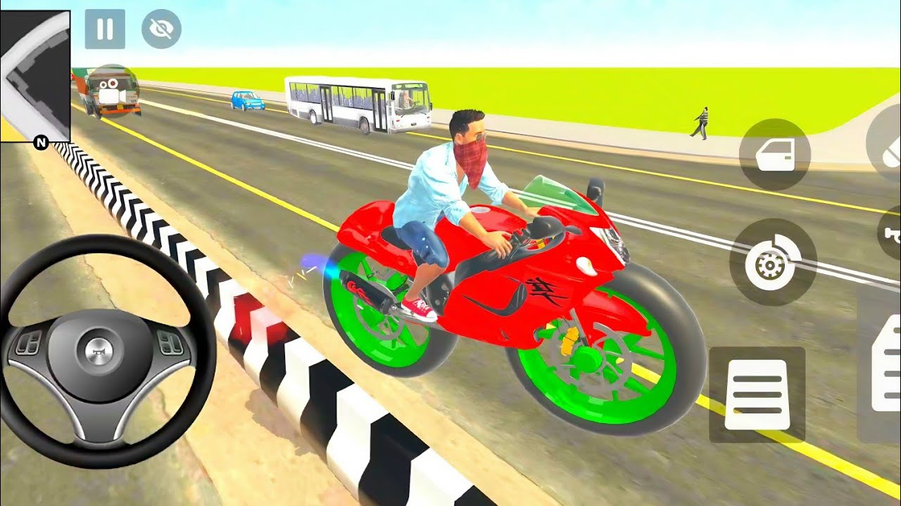 🤑Indian Thift Auto Simulator🤩Indian Showroom Purchase😲Modified Franklin Big Wheel Red Bike🥳Game