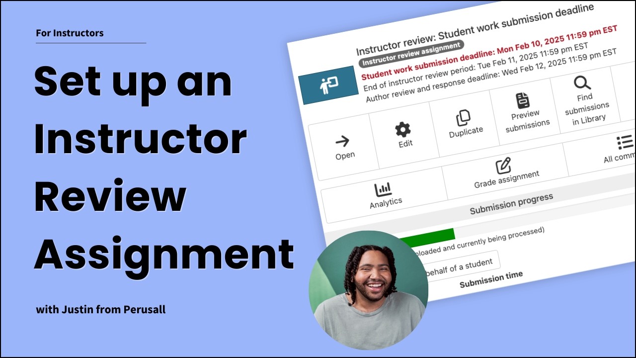 How to setup instructor review assignments | Perusall instructors