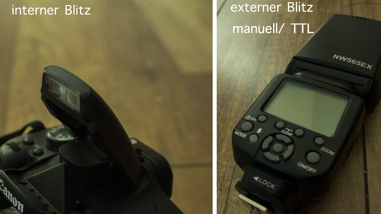 Was ist der Unterschied zwischen dem internen Blitz, dem manuellen Blitz und dem TTL Blitz?