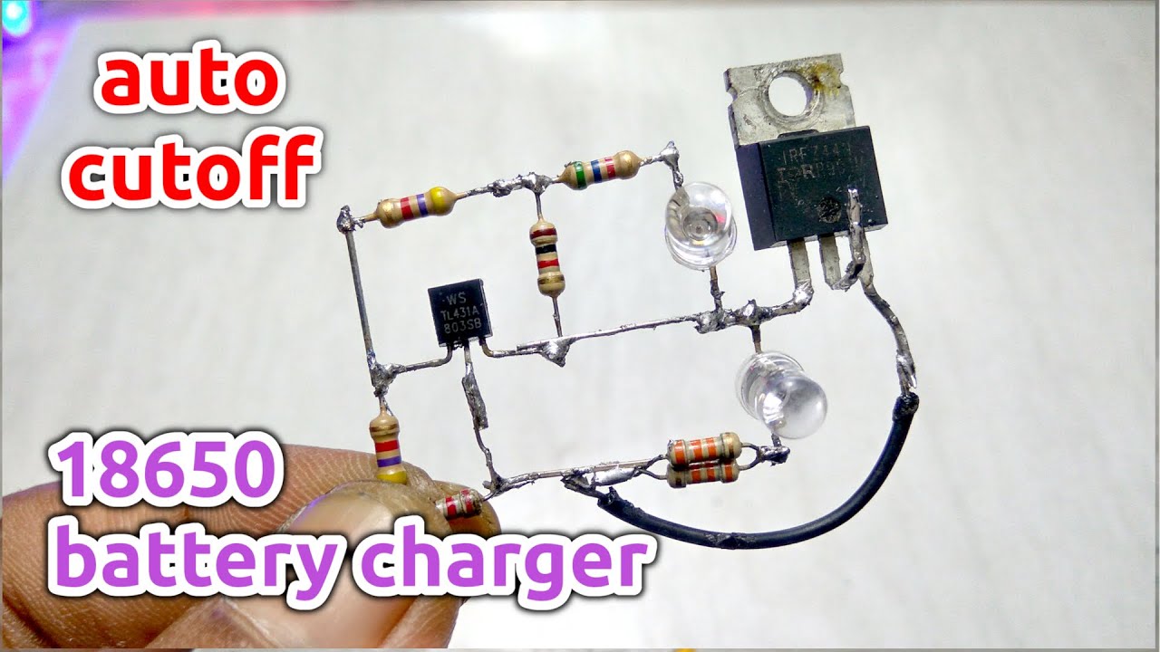 18650 Auto Cutoff Battery Charger Without Relay - IRFZ44n