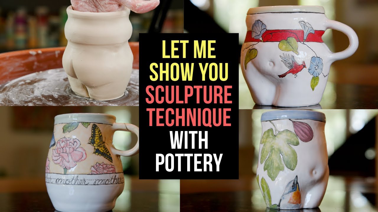 Sculpting the Human Form on a Pottery Mug! SCULPTING TIPS AND TRICKS!