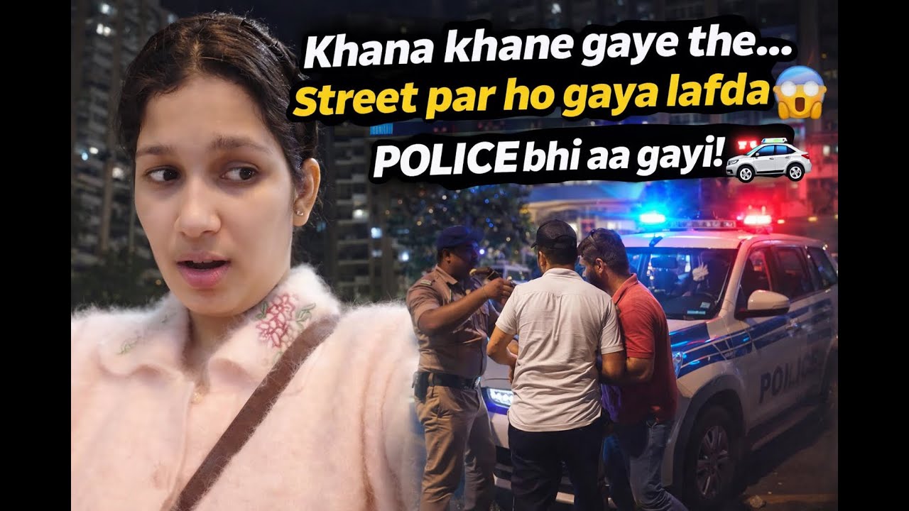 Live street lafda! Khana khane gaye aur police aa gayi 🚔🔥 #lafda #viral #noida #food #vlog