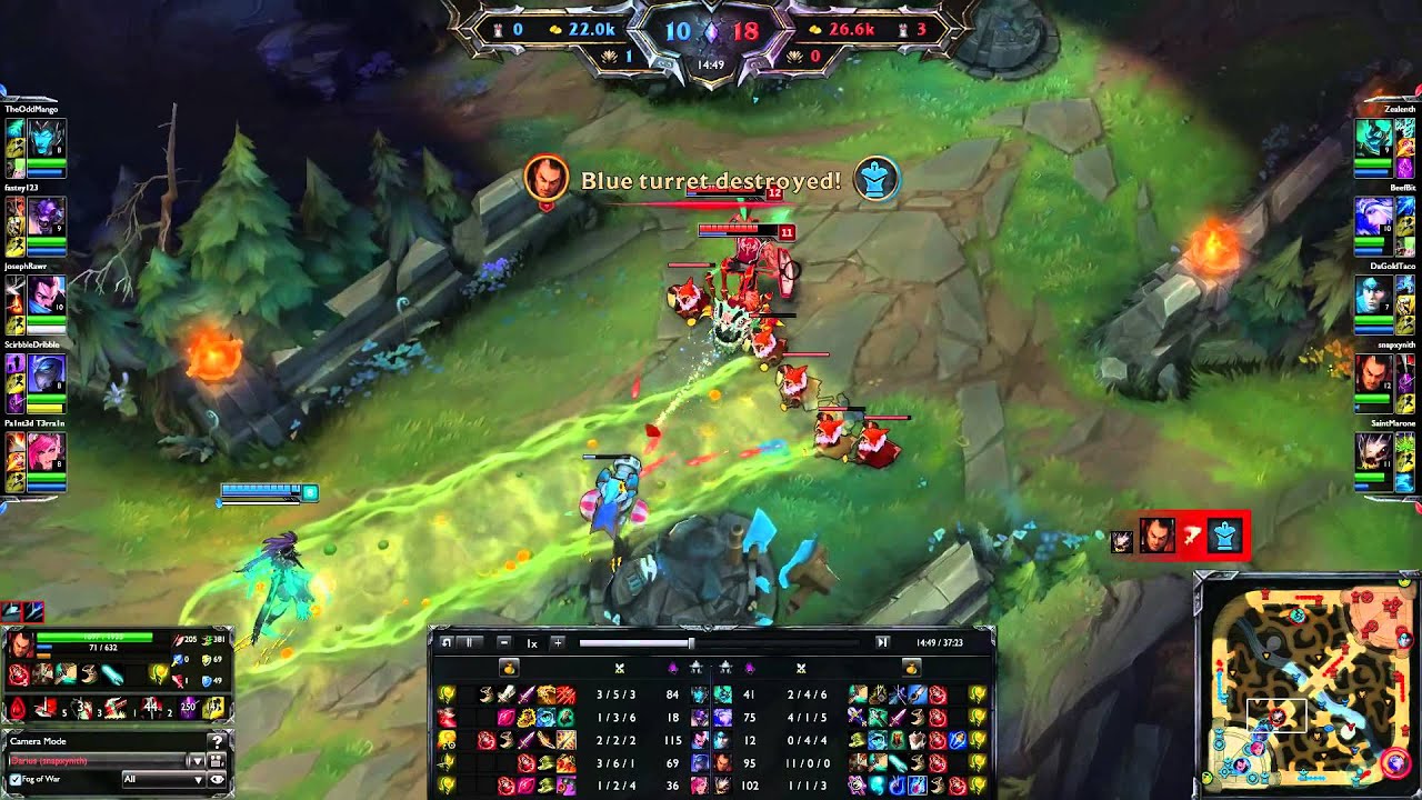 Darius perfect game vs Shen with pentakill - patch 5.12