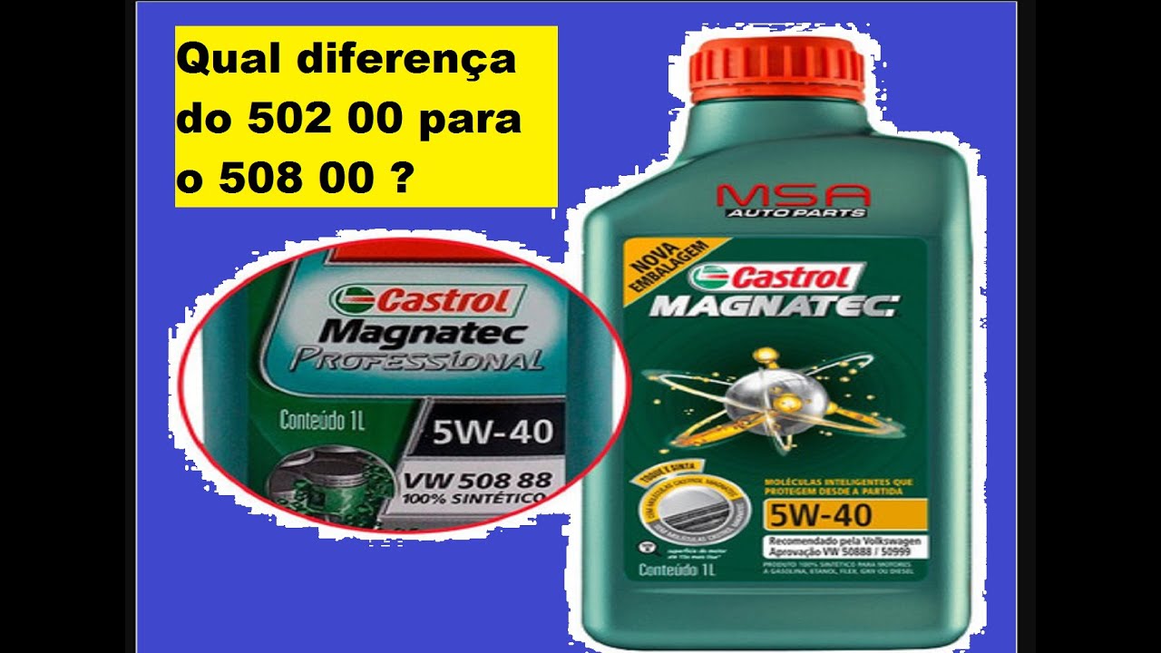 Posso usar VW 508 88 no lugar do 502 00 no gol g5 e derivados