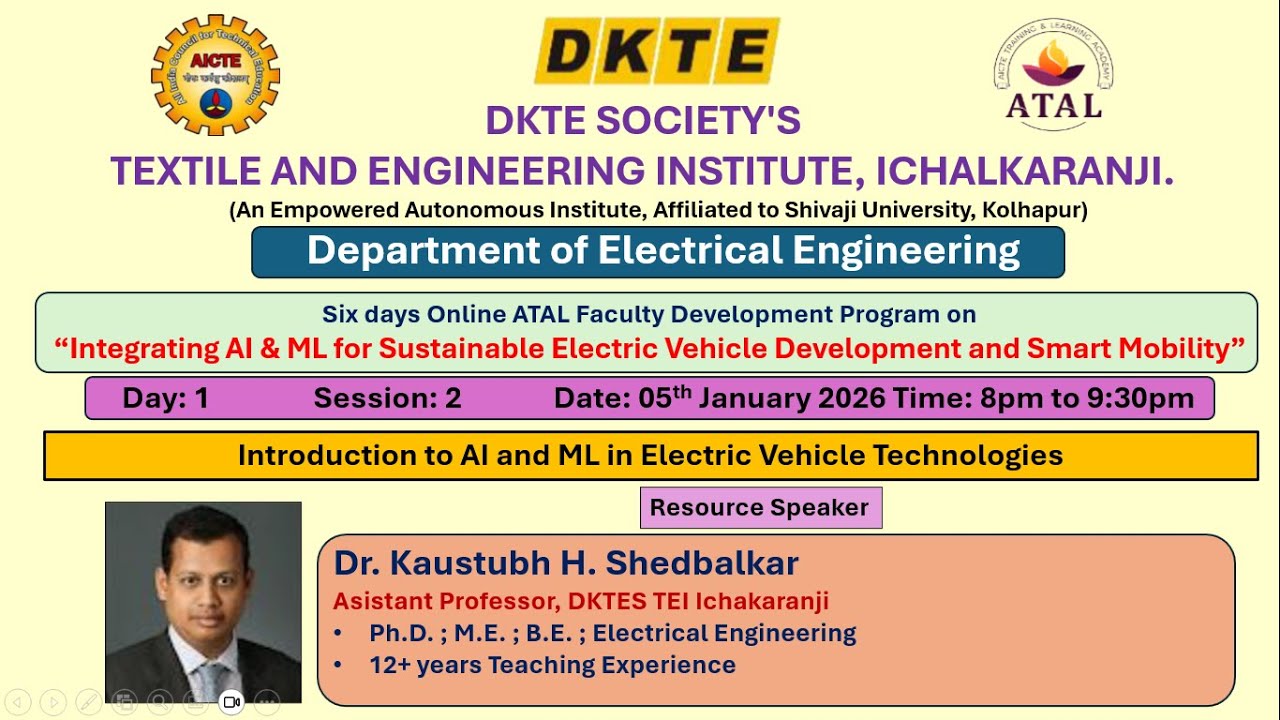ATAL FDP EE Day 01 Session 02 by Dr. Kaustubh Shedbalkar
