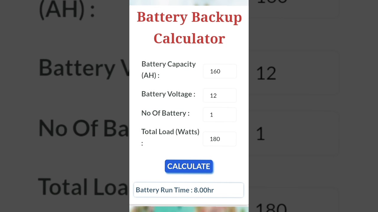 battery backup calculator|inverter battery backup| 200Ah battery backup |solar battery backup