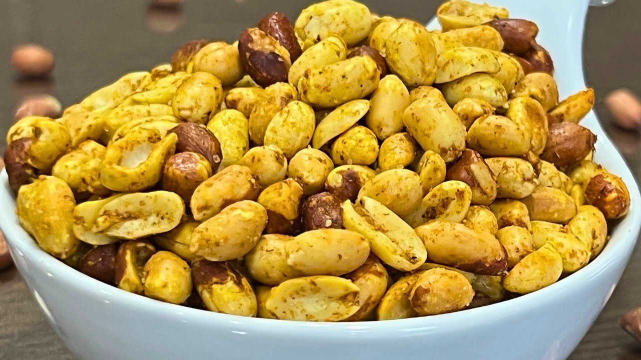 Spicy Roasted Peanuts-How To Make Roasted Peanuts-Masala Peanuts-Easy Healthy Snacks To Make At Home