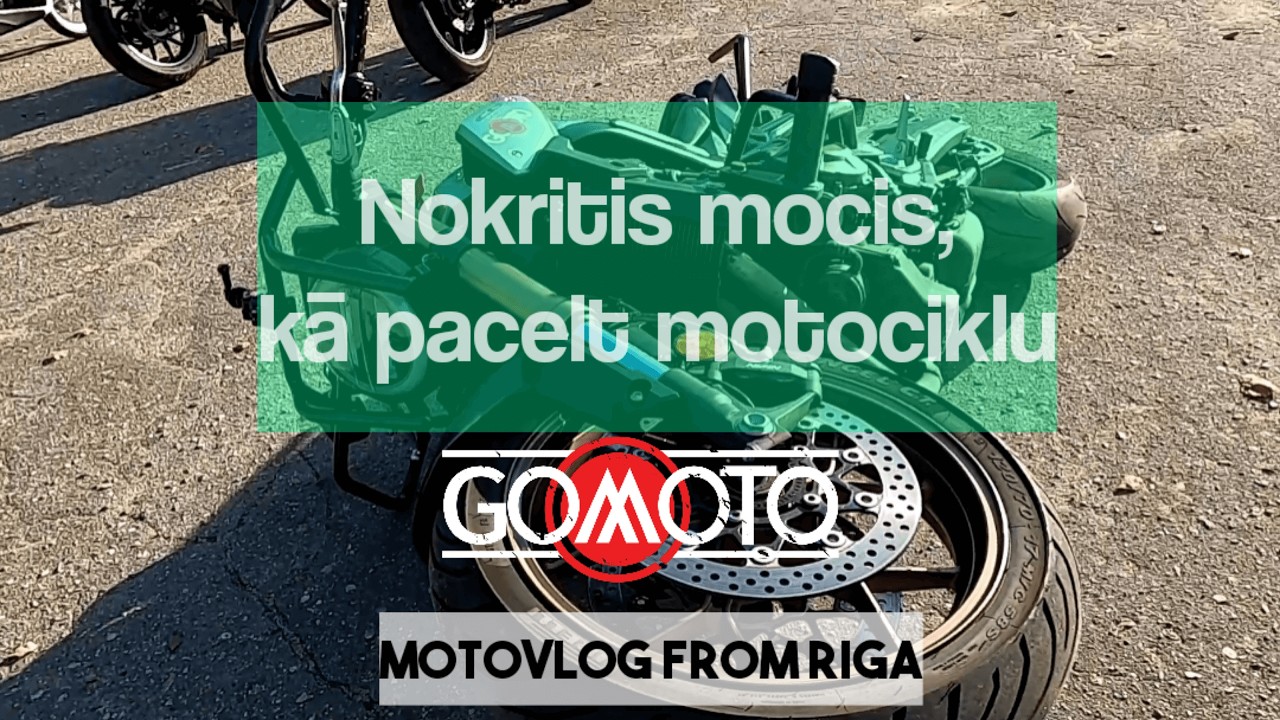 Nokritis motocikls,  kā pacelt motociklu
