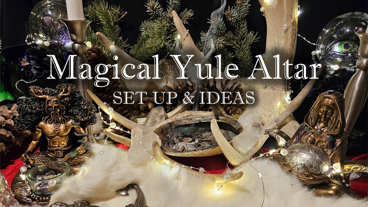 Magical Yule Altar,  Set up & Ideas, Pagan Crafting's, Winter Solstice Altar